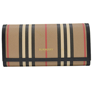 Burberry long wallet brown x beige black red PVC leather folio women's