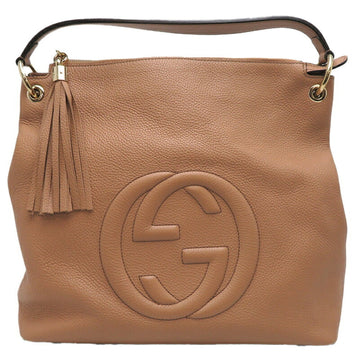 GUCCI Soho Shoulder Outlet Women's Handbag 536194 Leather Beige