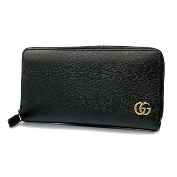 GUCCI long wallet GG Marmont 428736 leather black ladies