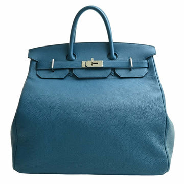 HERMES Togo Hauta Croix 40 Handbag Blue Ladies