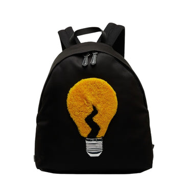 FENDI First Bulb Boa Rucksack Backpack 7VZ016 Black Yellow Nylon Ladies