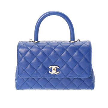 CHANEL Matelasse XS Blue Champagne A92990 Women's Caviar Skin Handbag