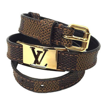 LOUIS VUITTON Damier Brasle Sign It Double Winding Bracelet M6623E Men