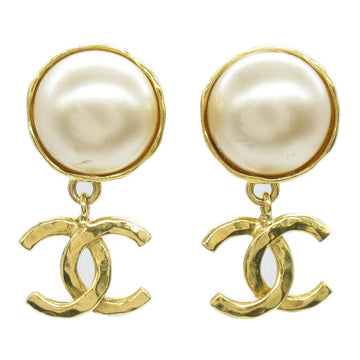 CHANEL Earring Earring White Gold Plated Fake pearl White