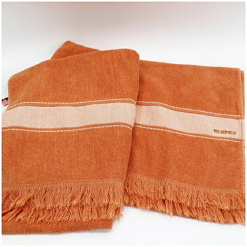 HERMES Bath Towel Orange Cotton x Modal  Men's Women's Beach