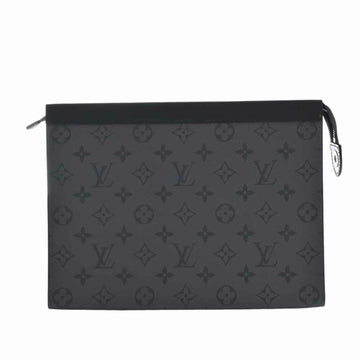 Louis Vuitton Eclipse Reverse Pochette Voyage Second Bag Clutch Gray PVC Leather