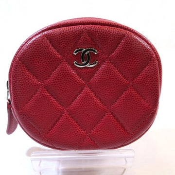 CHANEL matelasse coin case A68995 caviar skin accessory ladies