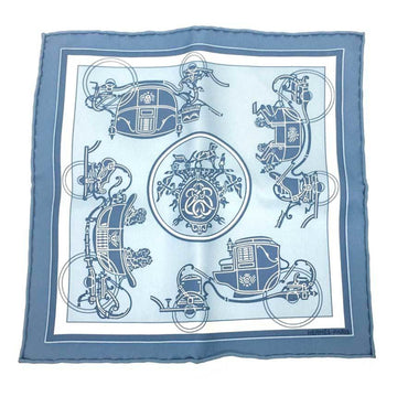 HERMES CARRE NANO 20CM EX-LIBRIS carriage 331063S 05 Carenano Carre 20 Nano mini scarf muffler Blue Gene / Ciel 100% silk