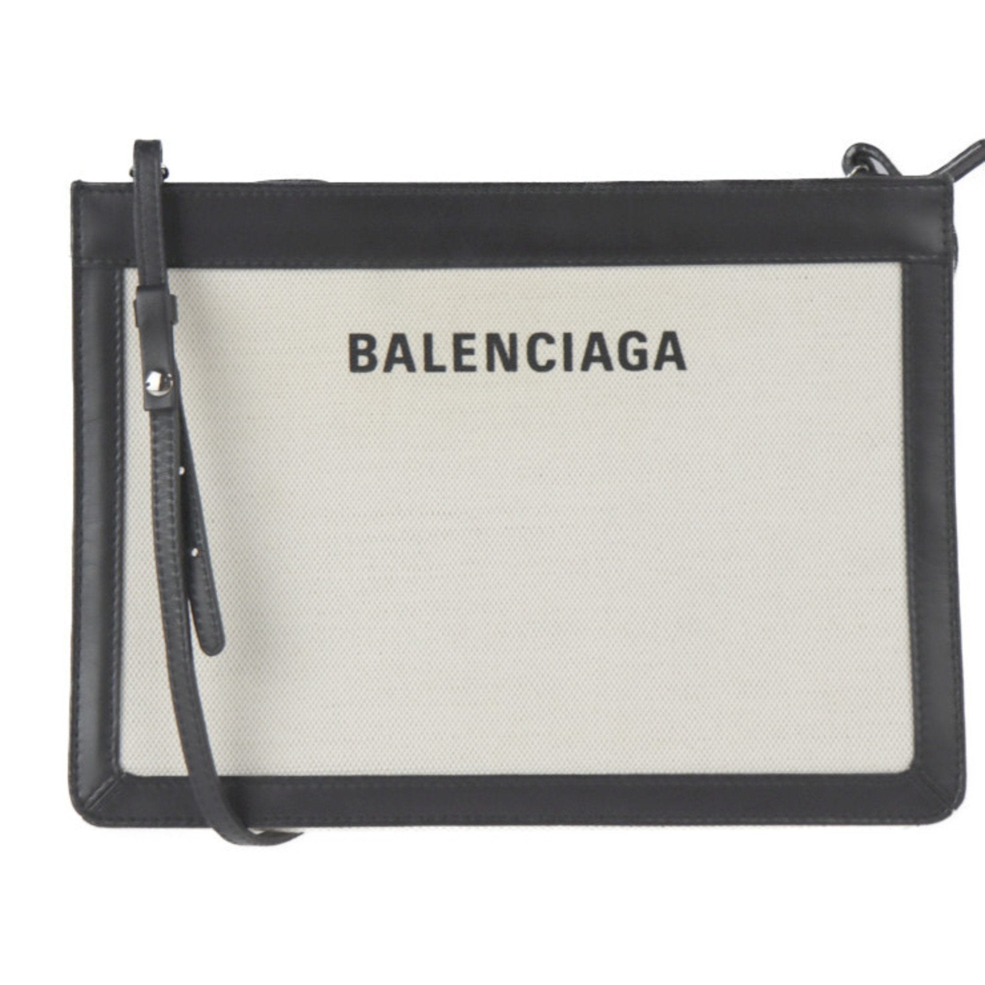 BALENCIAGA navy pochette shoulder bag 339937 canvas leather