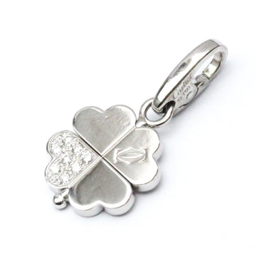 CARTIERPolished  Clover Diamond Charm 18K White Gold Pendant BF560704