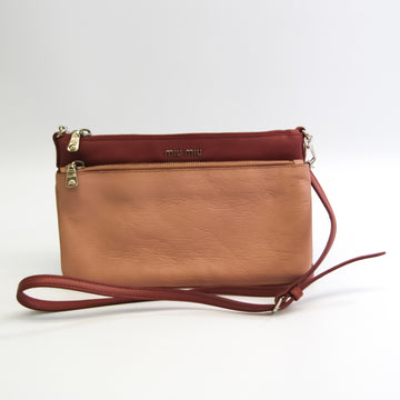 MIU MIU Women's Leather Shoulder Bag Beige,Brown