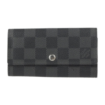 Louis Vuitton Portocre Voiture Key Case N63139 Damier Graphite Canvas Black Gray Silver Metal Fittings 3 Strands