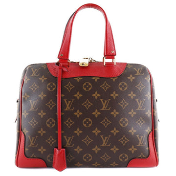 Louis Vuitton Retiro PM M50057 Monogram Canvas Coquelicot Brown AH4146 Women's Handbag