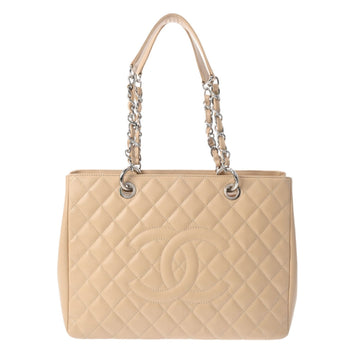 CHANEL GST Grand Tote Beige A50995 Women's Caviar Skin Bag