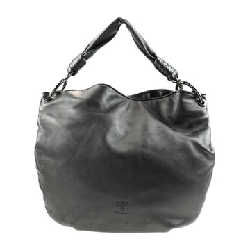 LOEWE Shoulder Bag Nappa Leather Gunmetal Silver Hardware Handbag One