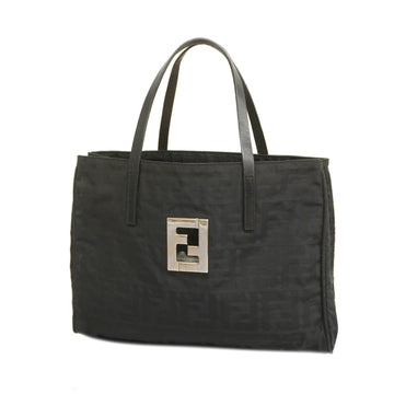 FENDIAuth  Zucca Women's Nylon Canvas Handbag,Tote Bag Black