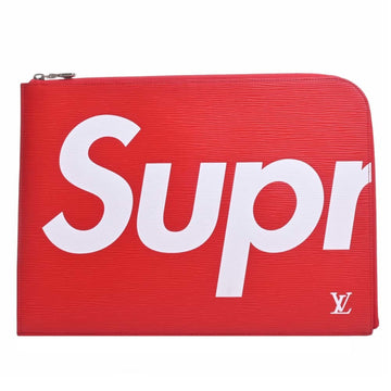 LOUIS VUITTON Supreme Collaboration Epi Pochette Jules GM Clutch Bag Second M67722 Red Ladies