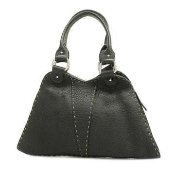 FENDIAuth  Selleria Handbag Women's Leather Handbag Black