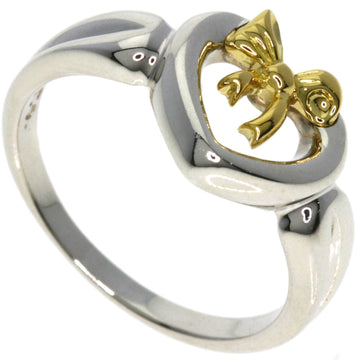 TIFFANY Heart Ribbon Ring Silver/K18YG Women's &Co.