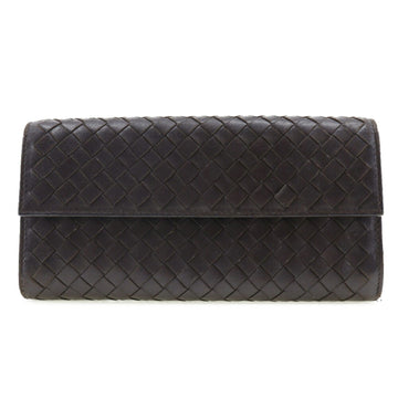 BOTTEGA VENETA Intrecciato Long Wallet Continental 150509V0013 Lambskin Brown Unisex