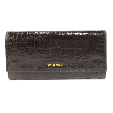 Miu Miu Miu Motif Long Wallet Bi-Fold Leather Ladies