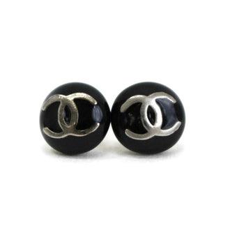 Chanel Earrings Black x Silver Coco Mark 03C CHANEL Ladies Post Type