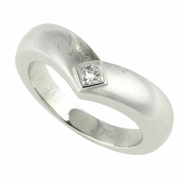 Cartier triandre princess cut diamond ring K18WG #51 about 10.5