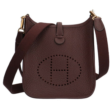 HERMES Evelyn TPM Shoulder Bag Taurillon Clemence Brown Women's