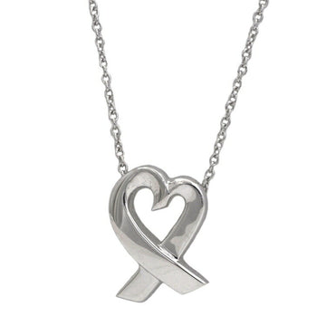 TIFFANY Loving Heart Necklace Silver Paloma Picasso Ag 925 &Co. Ribbon Women's Pendant