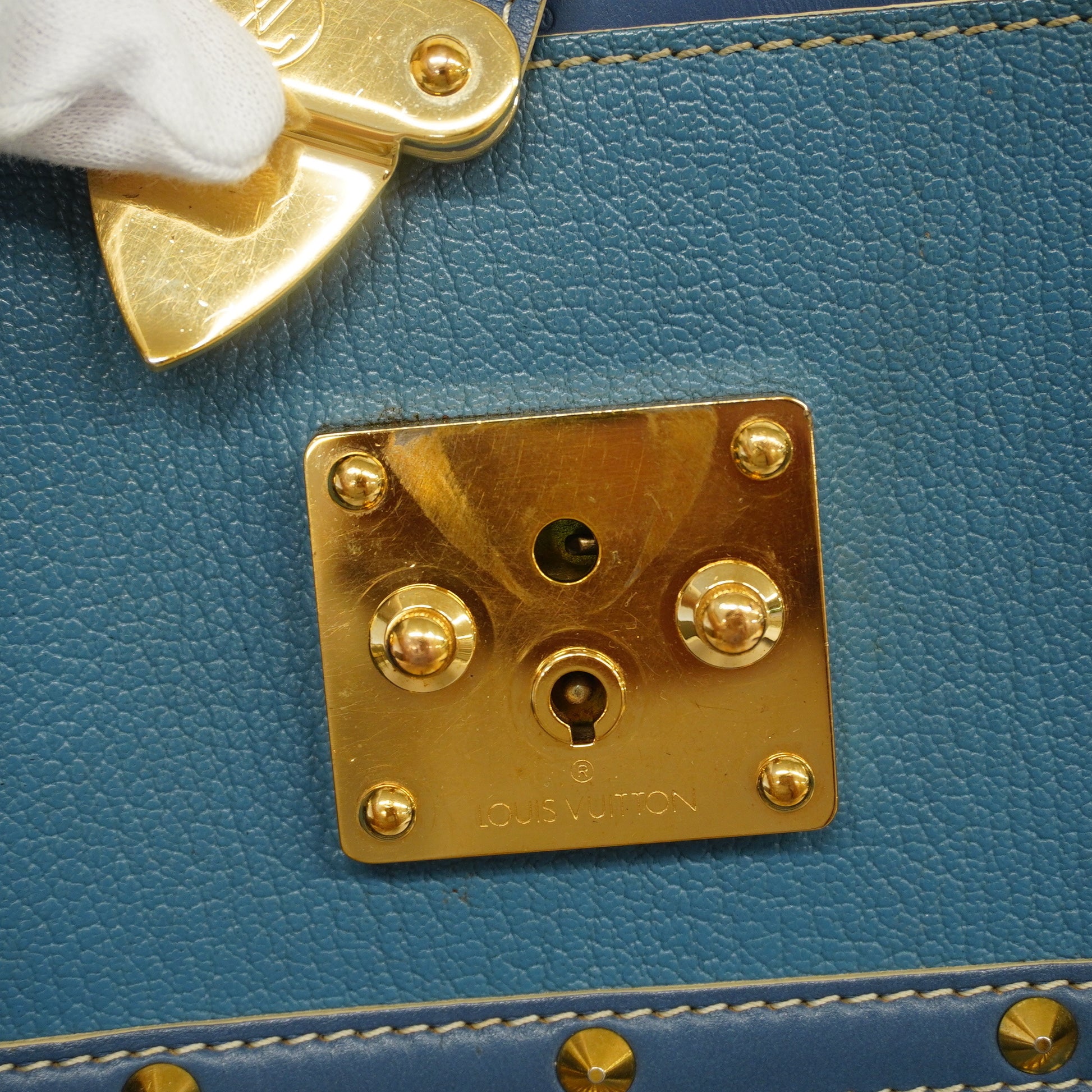Auth Louis Vuitton Suhali Fabulous M91813 Women's Handbag Blue