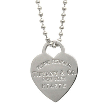 TIFFANY Heart Necklace Silver Return Toe Ag 925 &Co. Plate Ball Chain Women's