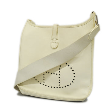 HERMESAuth  Evelyne2 K Engraved Vo Epson Women's Shoulder Bag White