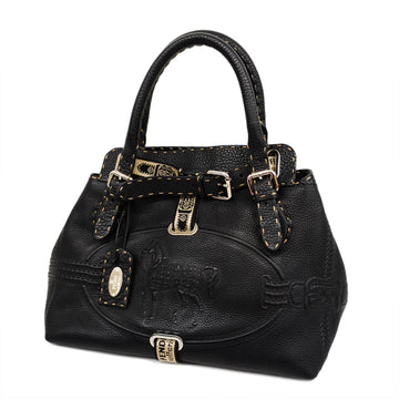 FENDIAuth  Selleria Peekaboo Women's Leather Handbag Black