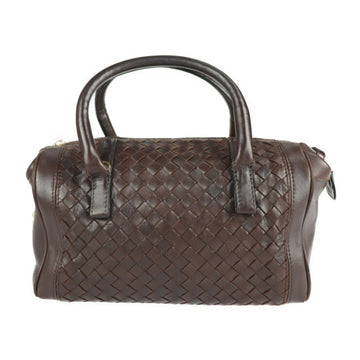 BOTTEGA VENETA intrecciato handbag leather brown 2WAY mini Boston shoulder bag tote vintage