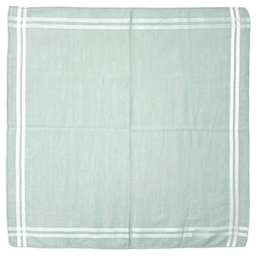 HERMES Handkerchief Ride Blue White 100% Cotton  Sold Silk Scarf Ribbon Ladies