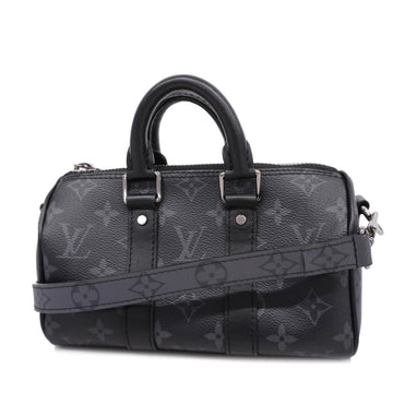 LOUIS VUITTON Shoulder Bag Monogram Eclipse Keepall Bandouliere 25 M46271 Black Gray Men's