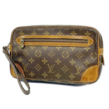 LOUIS VUITTON Clutch Bag Monogram Marly Dragonne GM M51825 Brown Ladies