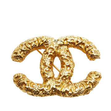 Chanel coco mark lava brooch gold plated ladies CHANEL