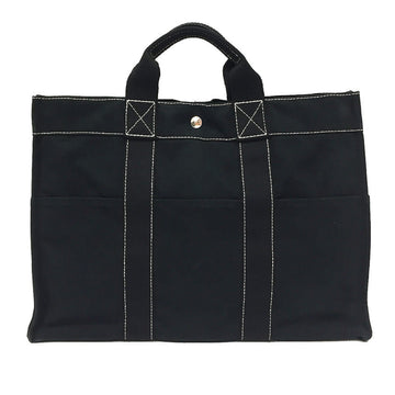 HERMES Sac Deauville MM tote bag handbag canvas black men's women's back