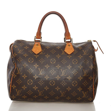 Louis Vuitton Monogram Speedy 30 Handbag M41526 Brown PVC Leather Ladies