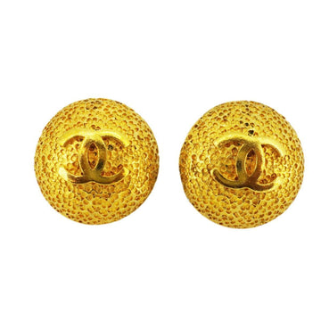 CHANEL Earrings Coco Mark Circle GP Plated Gold 95A Women's