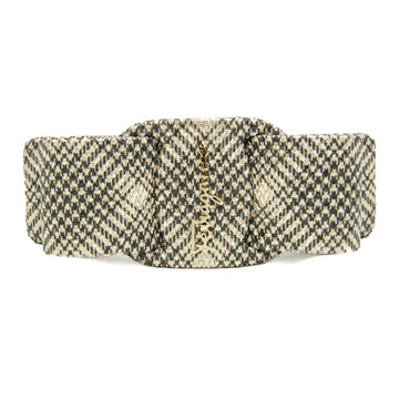 SALVATORE FERRAGAMO Ribbon Leather,Metal Women's Barrette Beige,Gold,Gray