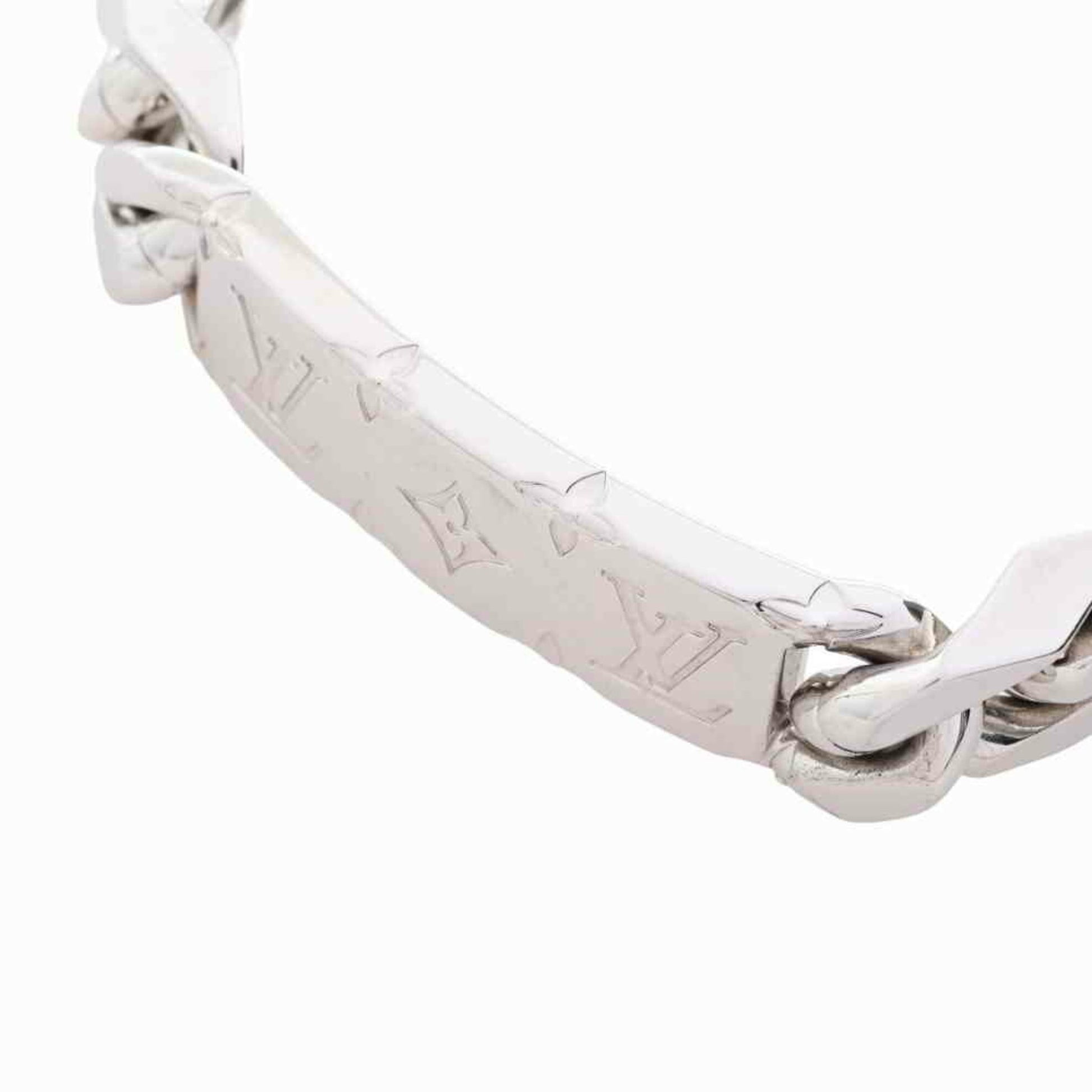 Louis Vuitton Monogram Chain Bracelet M00269 Silver Metal Women