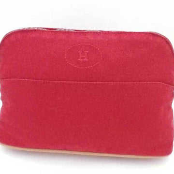 HERMES Pouch Multi Case Bolide Cotton Dark Red Unisex