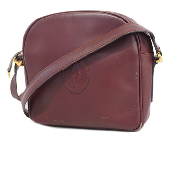 Cartier Shoulder Bag Must Leather Bordeaux Gold Metal