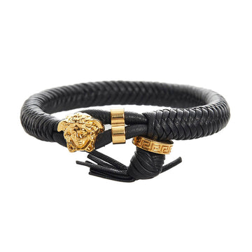 Versace Medusa bracelet black gold leather ladies VERSACE