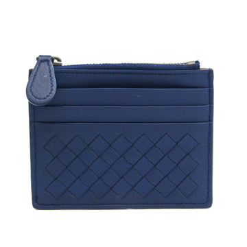 BOTTEGA VENETA Intrecciato Coin Purse Leather Card Case Royal Blue