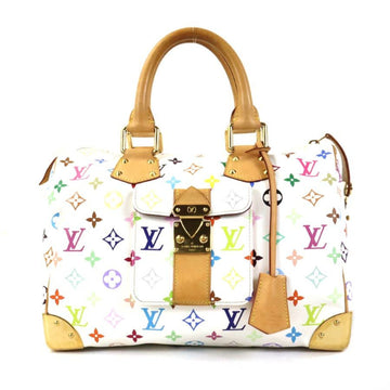Louis Vuitton, Bags, Louis Vuitton Monogram Multicolor Mini Speedy Hand  Bag White M92645 Auth Am548g