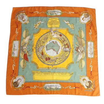 HERMES scarf muffler Carre 90 ORBIS AUSTRALIS DULCES EXUVIAE silk 100% ladies multicolor