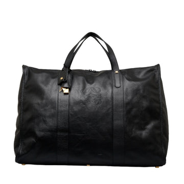LOEWE Anagram Boston Bag Black Leather Ladies